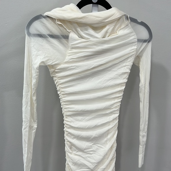 BUMPSUIT Off The Shoulder Mesh Dress in White - Picture 11 of 11